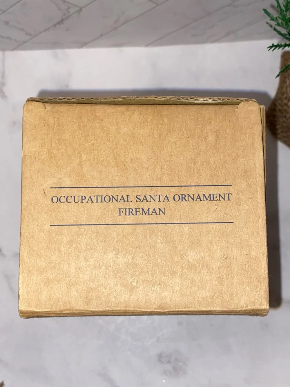 Vintage Occupational Santa Fireman Firefighter Christmas Ornament with Box
